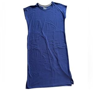 Muk Luks cloud knit cap sleeve lounge blue dress size large